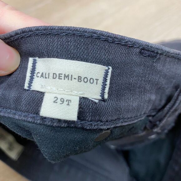 Madewell Cali Demi-Boot Jeans Size 28T Color Black Bellspring Wash - Picture 8 of 11